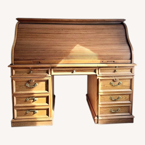 Used Natural Wood Roll Top Desk for sale on AptDeco