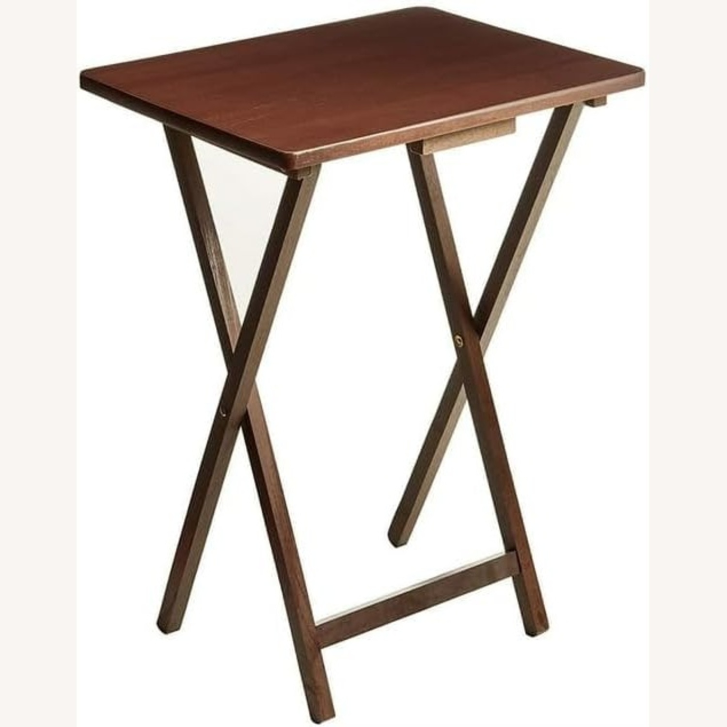 Dark Brown Folding Side Tables - image-4
