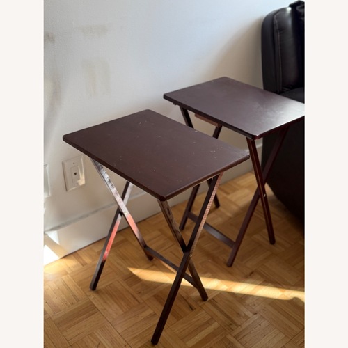 Used Dark Brown Folding Side Tables for sale on AptDeco