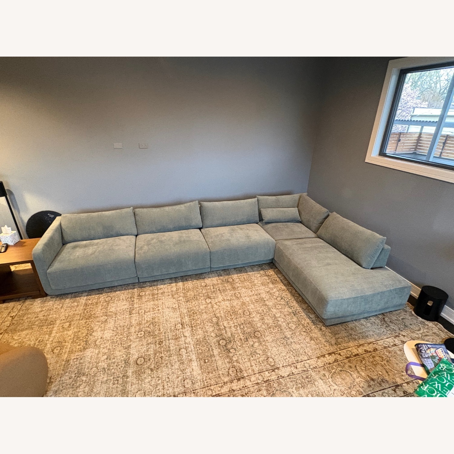 Eva Green Velvet 3+ Piece Sectional - image-7