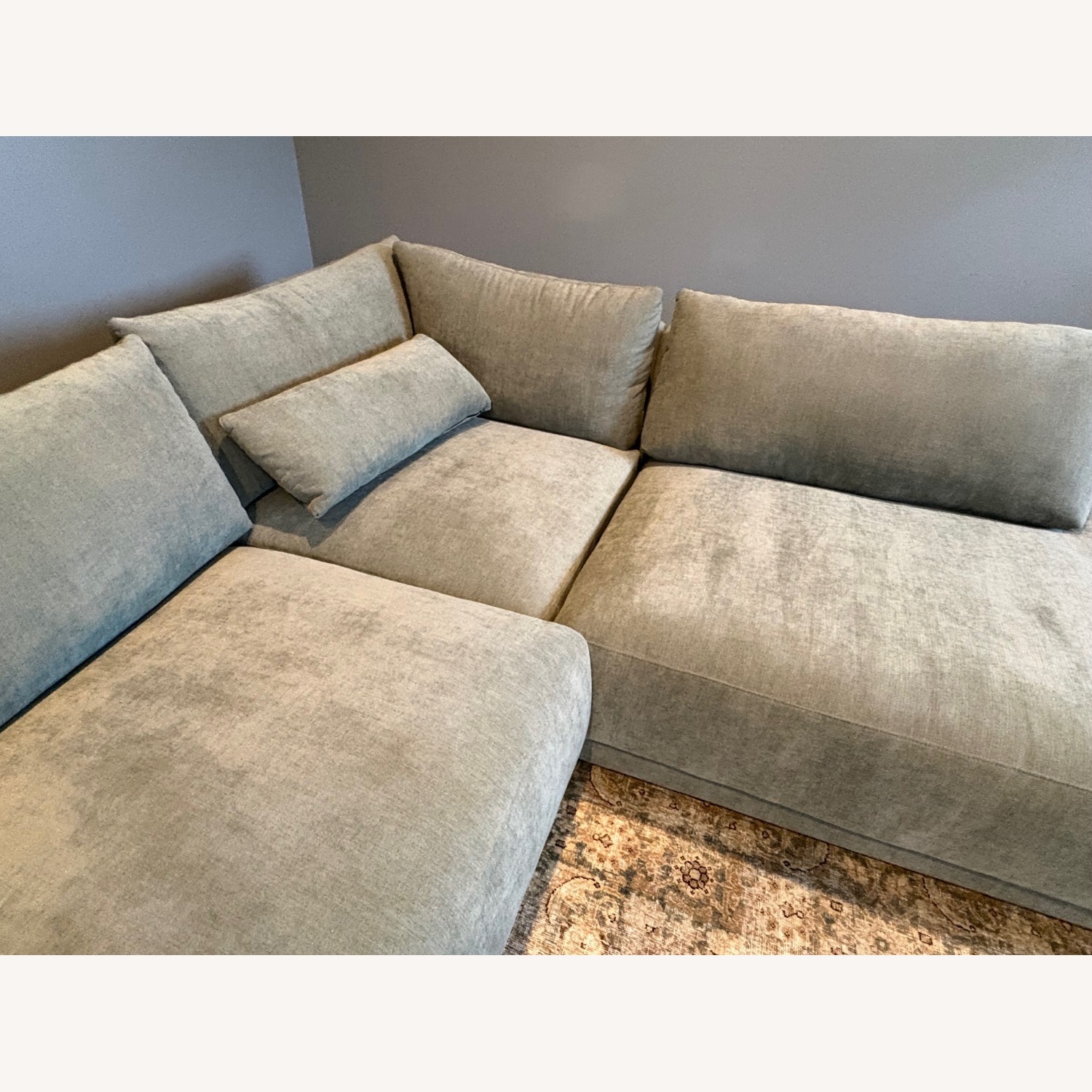 Eva Green Velvet 3+ Piece Sectional - image-3