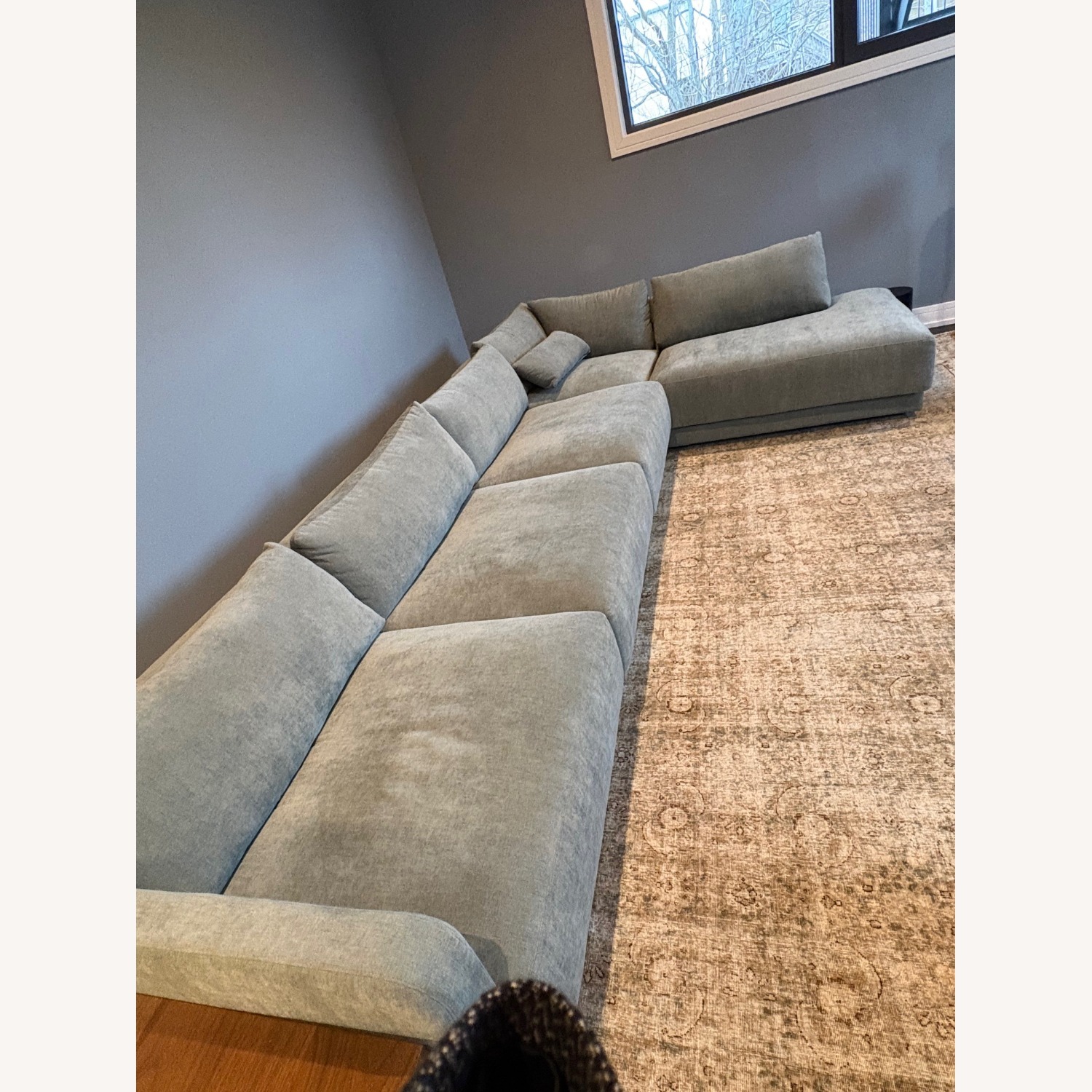 Eva Green Velvet 3+ Piece Sectional - image-2