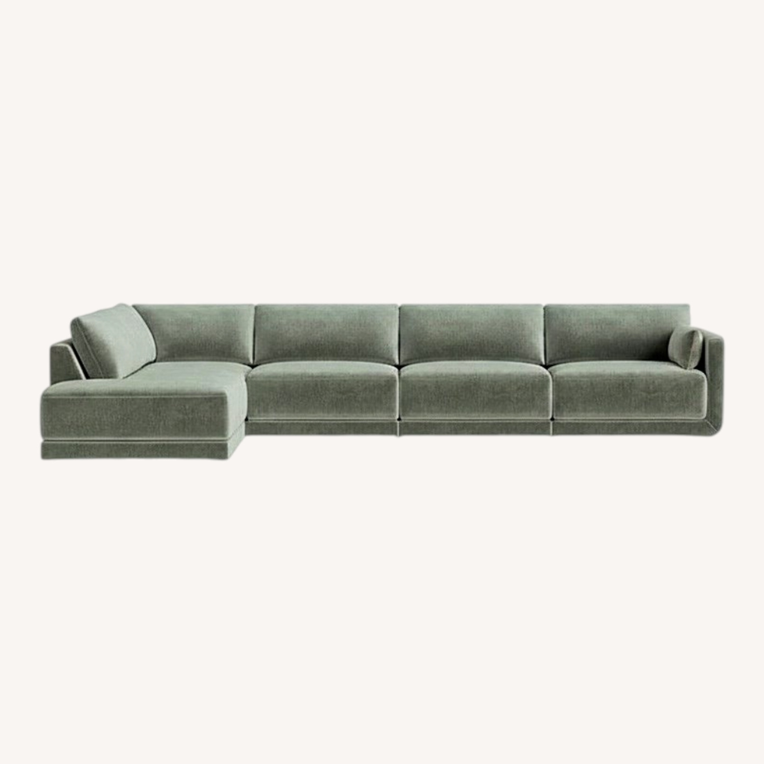 Eva Green Velvet 3+ Piece Sectional - image-0