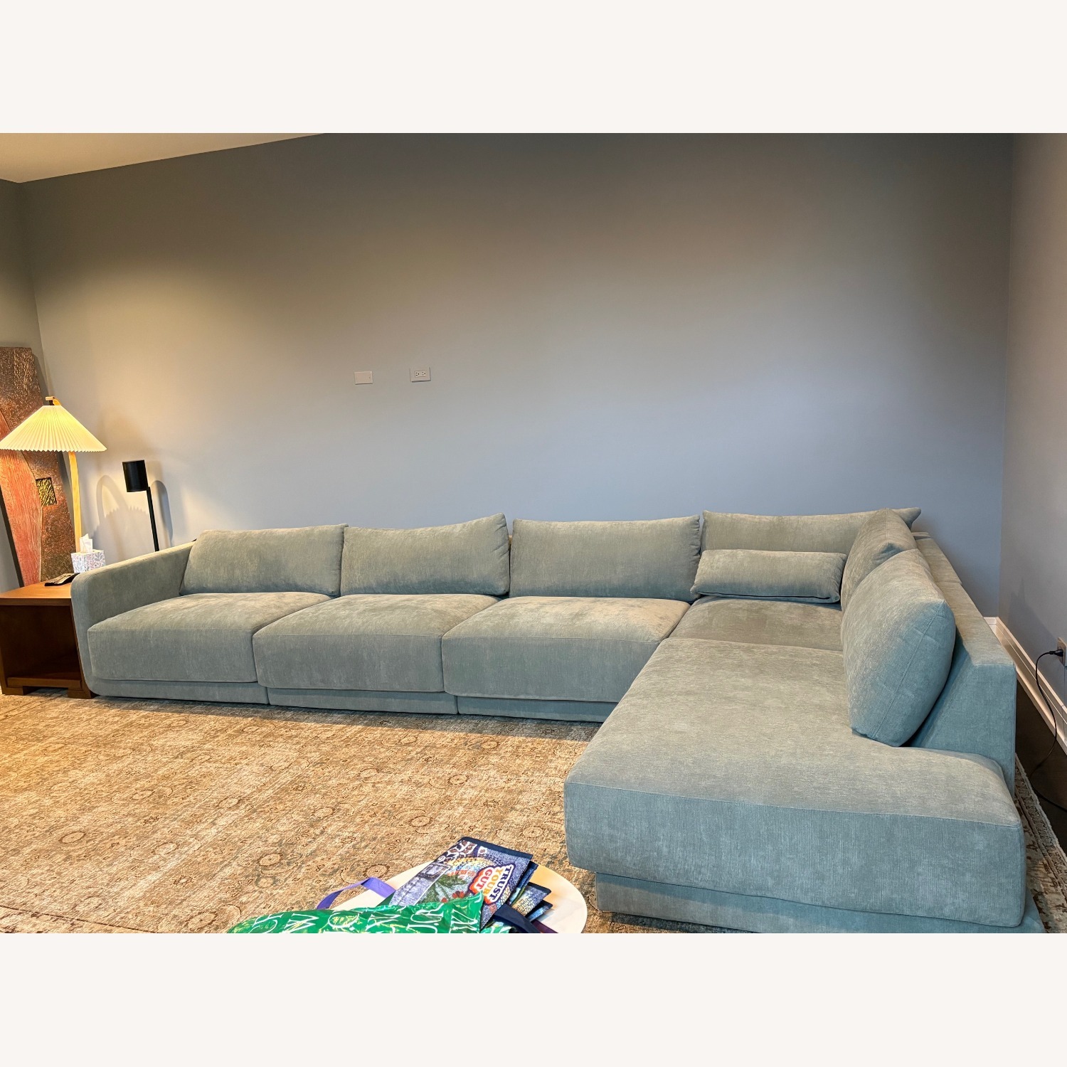 Eva Green Velvet 3+ Piece Sectional - image-1