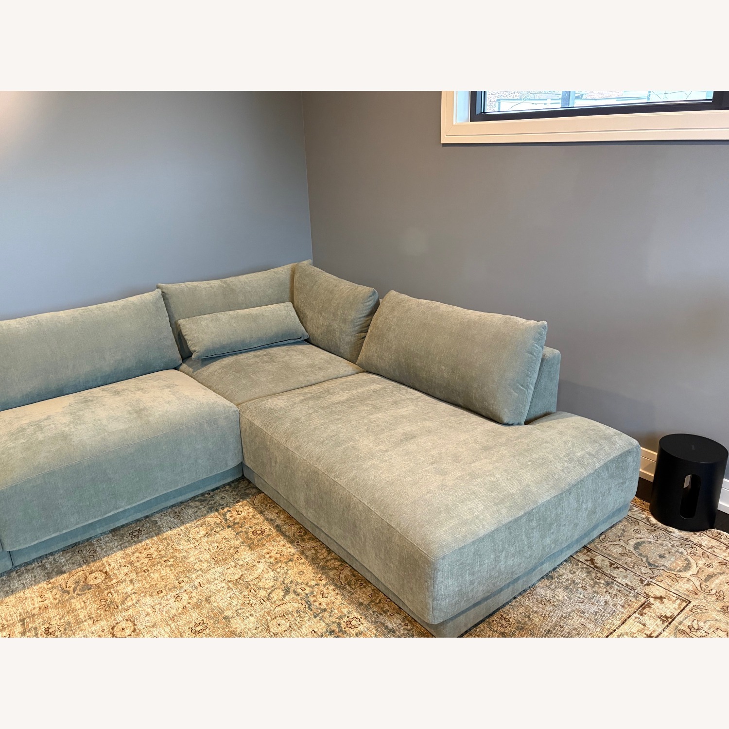 Eva Green Velvet 3+ Piece Sectional - image-6