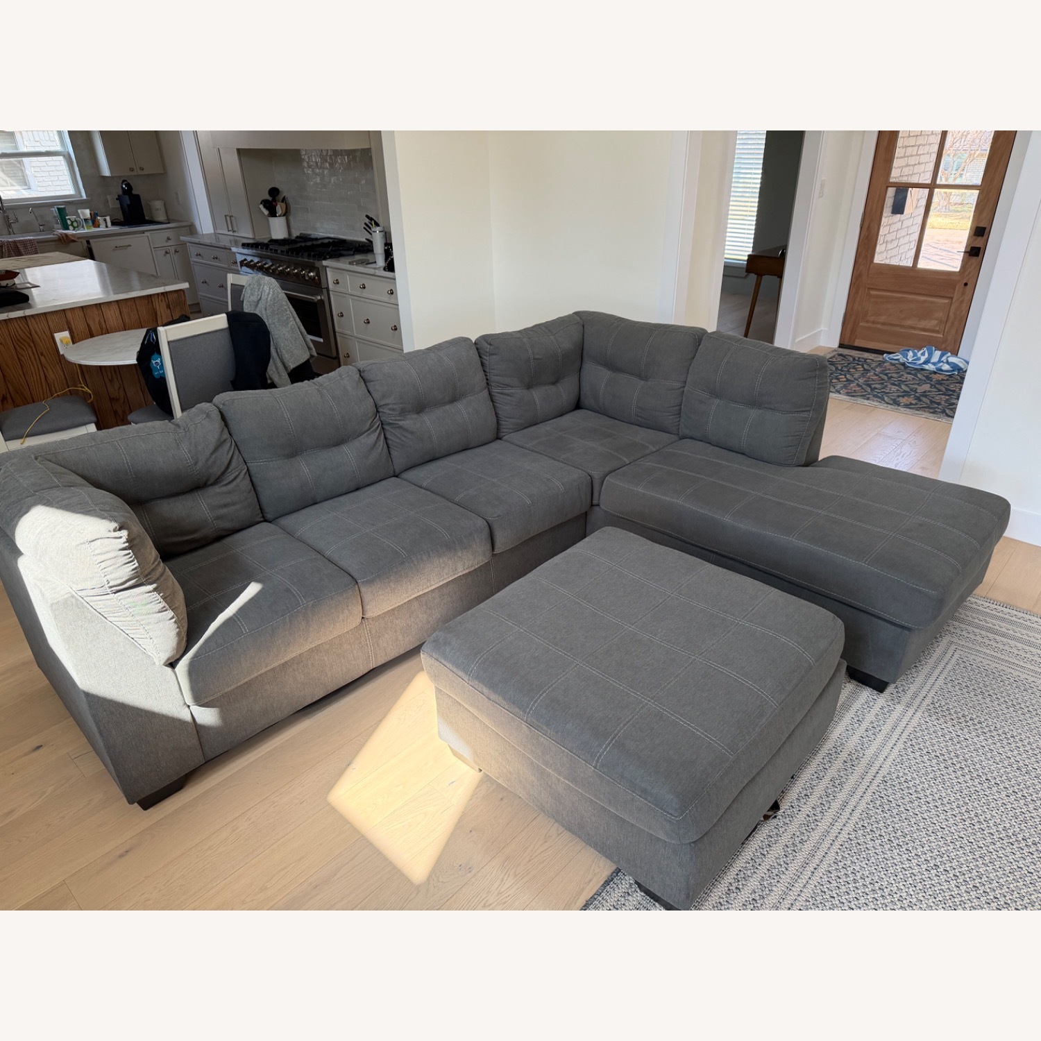 Light Gray Fabric 2 Piece Sectional - image-1