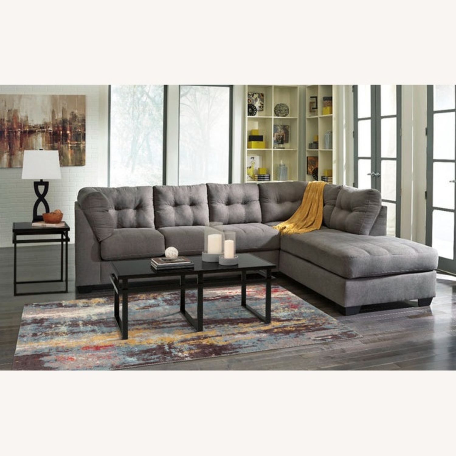 Light Gray Fabric 2 Piece Sectional - image-5