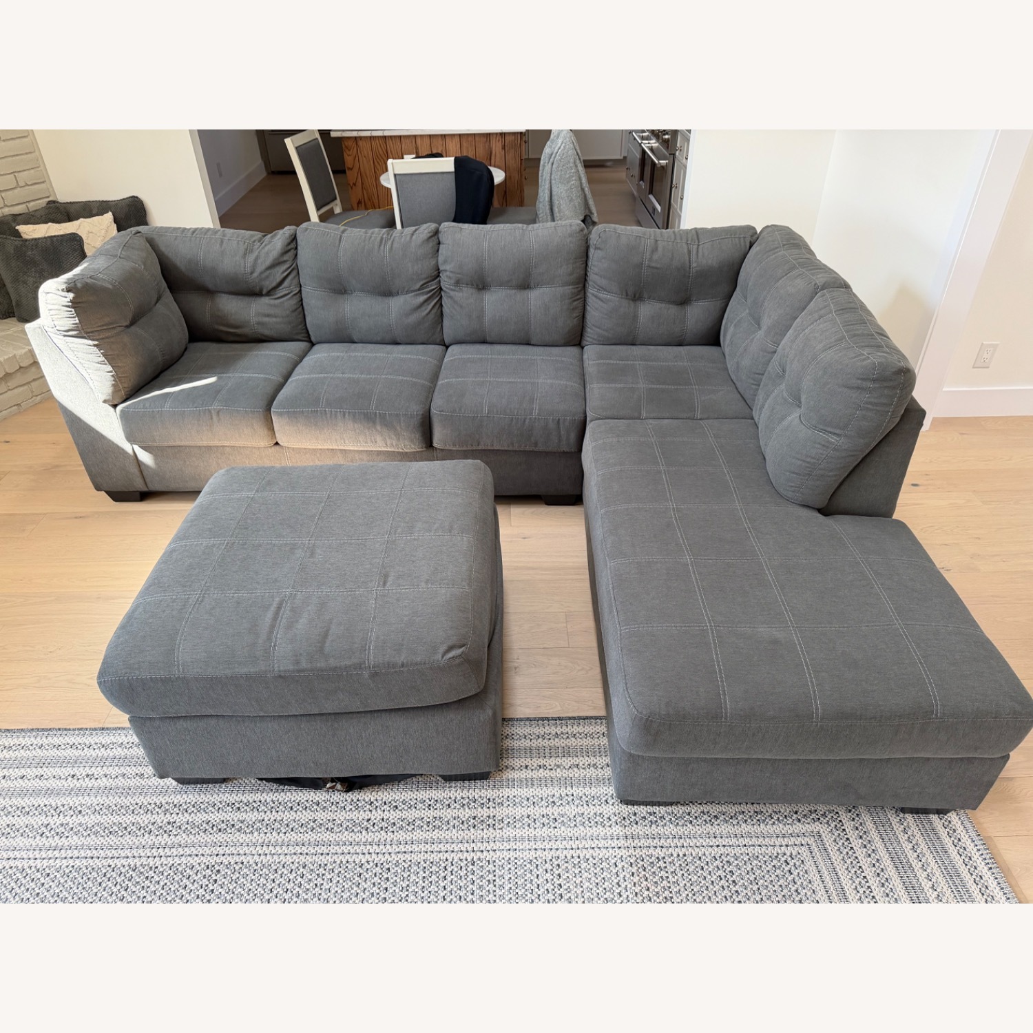Light Gray Fabric 2 Piece Sectional - image-2