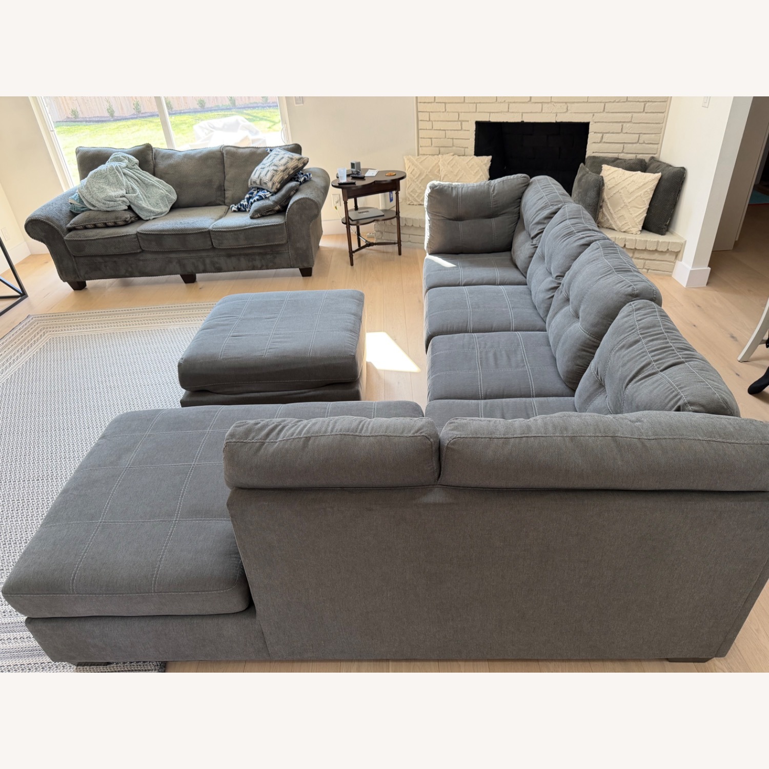Light Gray Fabric 2 Piece Sectional - image-3