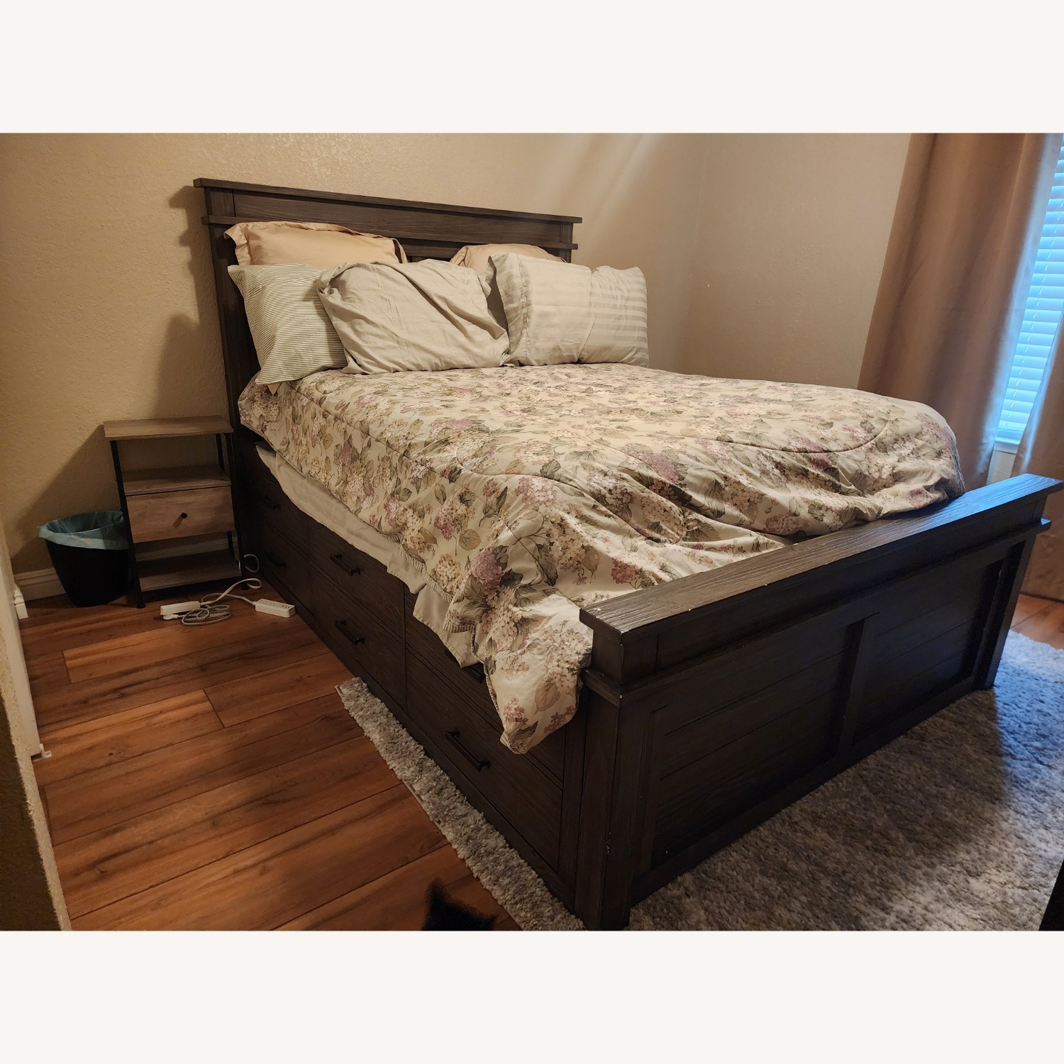 Wayfair Dark Gray Wood Queen Bed - image-1