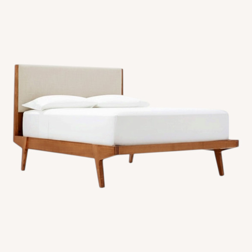 Used West Elm Queen Modern Bed - Cream Upholstery for sale on AptDeco