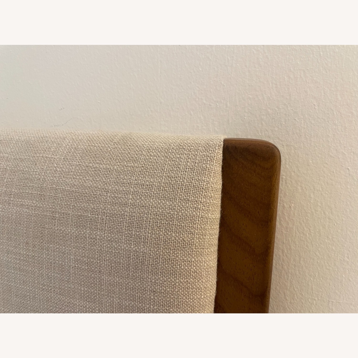 West Elm Queen Modern Bed - Cream Upholstery - image-2
