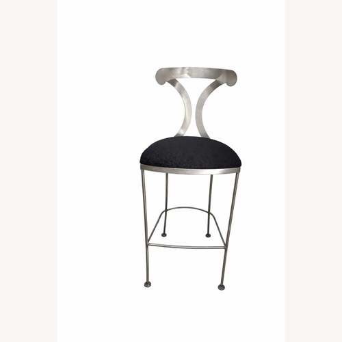 Used Vintage/Antique Black Fabric Stool for sale on AptDeco