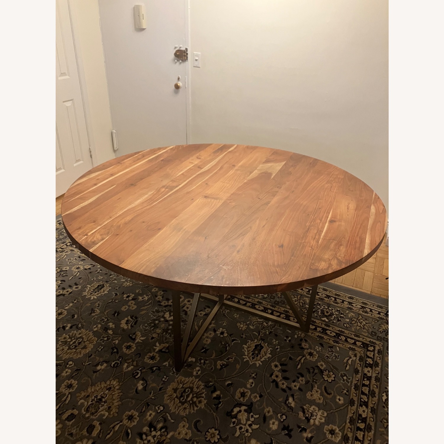 Crate & Barrel Hayes 60" Round Acacia Dining Table - image-1