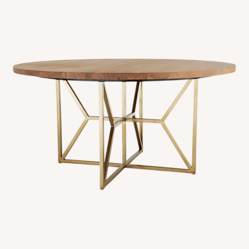 Used Crate & Barrel Hayes 60" Round Acacia Dining Table for sale on AptDeco