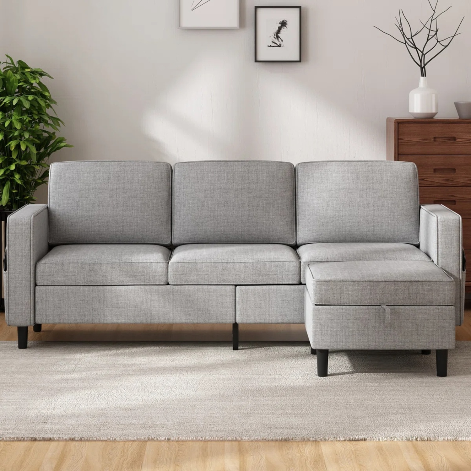 Wayfair Light Gray 3+ Seater Sofa - image-4