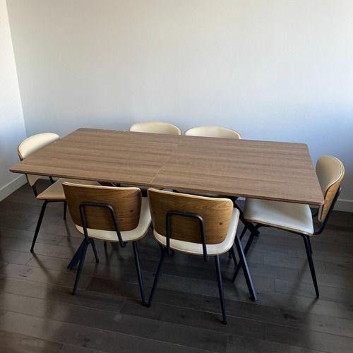 Used Wayfair Dark Brown Wood Dining Table for sale on AptDeco