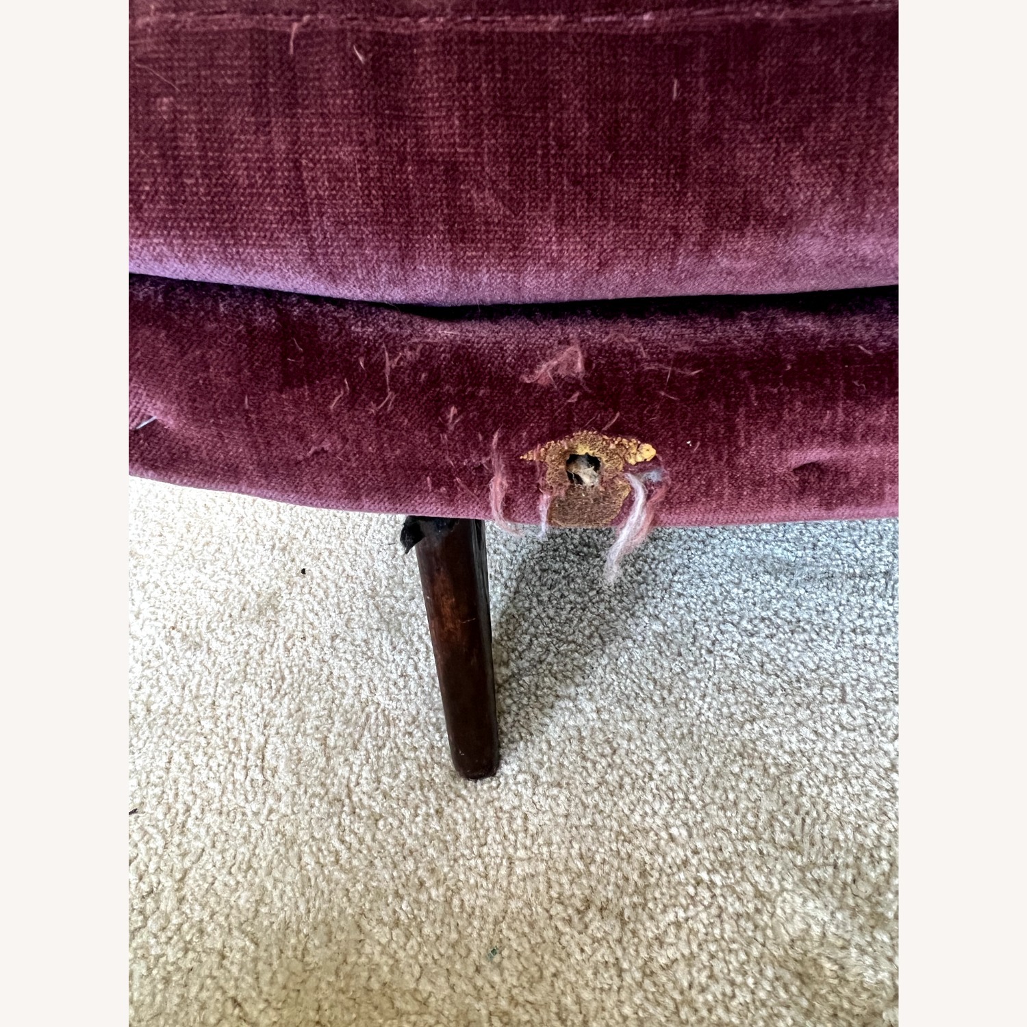 Vintage Purple Velvet Tufted Highback Scoop Chair - image-5