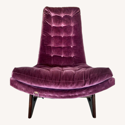 Used Vintage Purple Velvet Tufted Highback Scoop Chair for sale on AptDeco