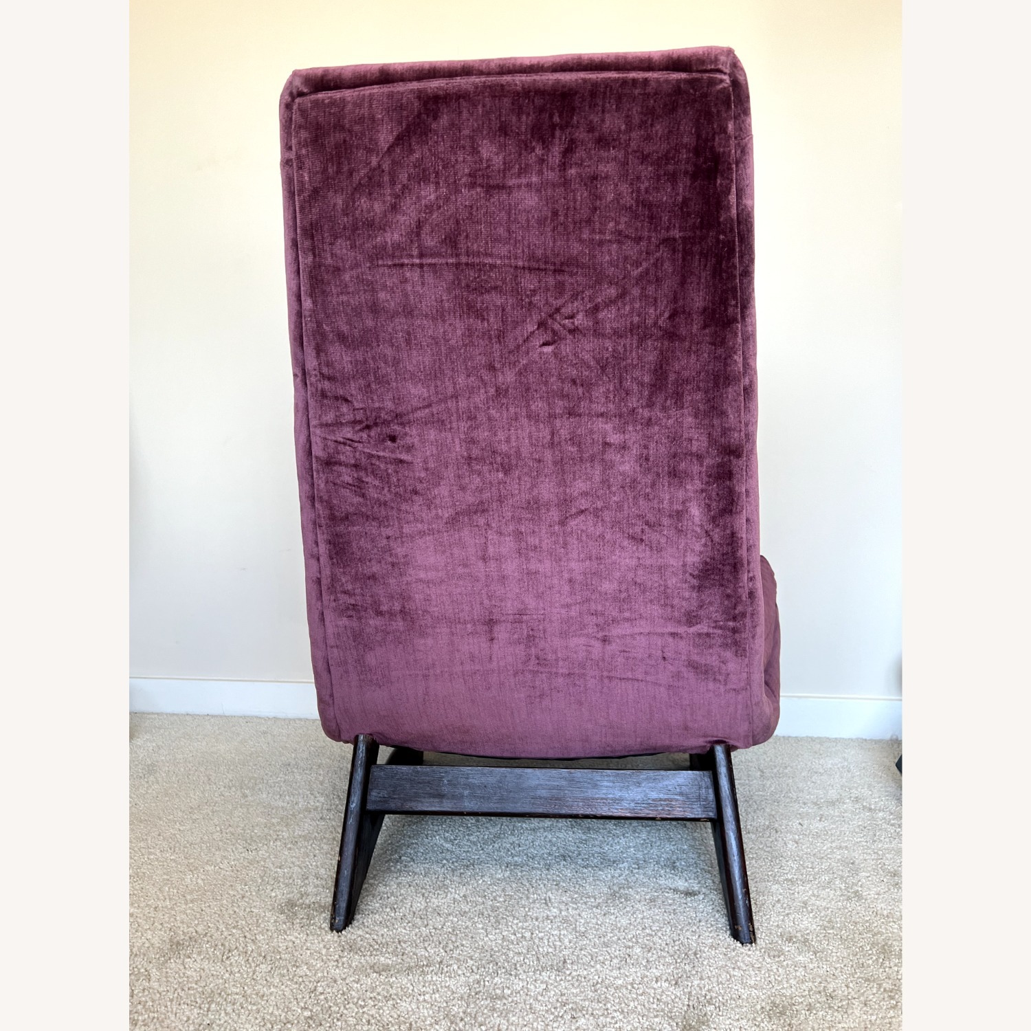 Vintage Purple Velvet Tufted Highback Scoop Chair - image-3