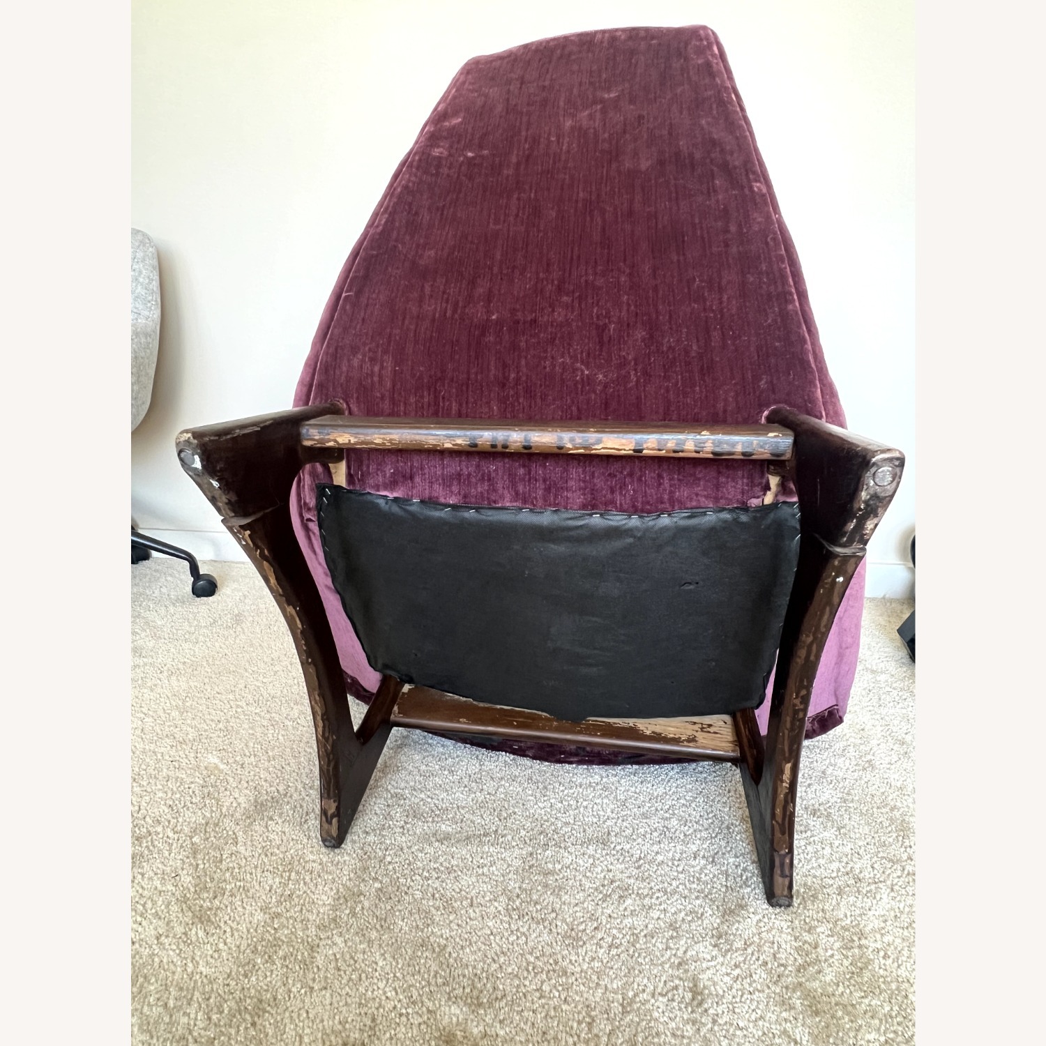 Vintage Purple Velvet Tufted Highback Scoop Chair - image-4