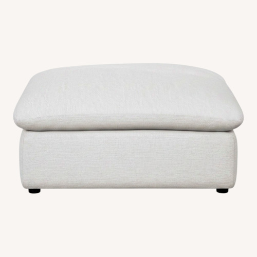 Used Article Leigh Silver Fabric Ottoman for sale on AptDeco