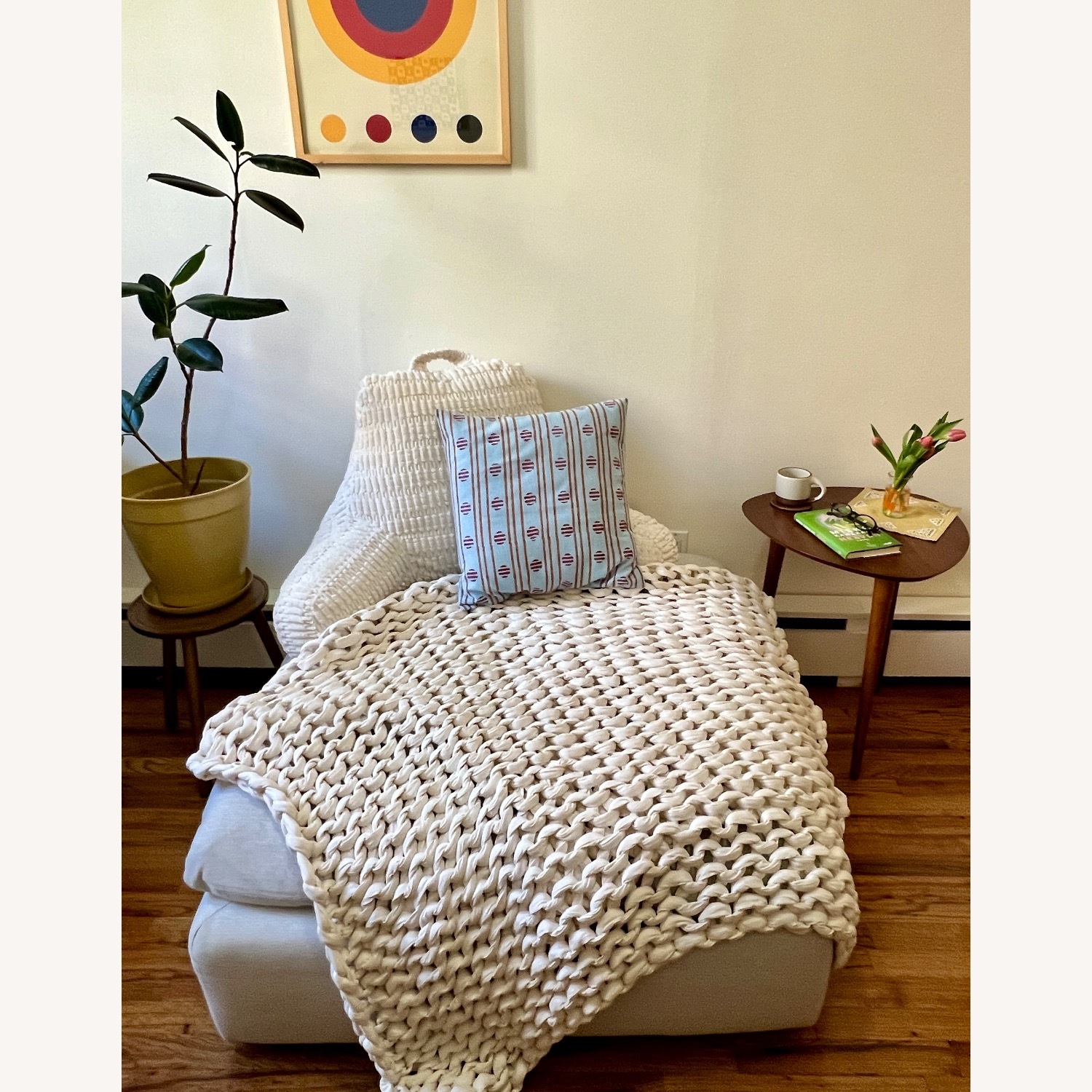 Article Leigh Silver Fabric Ottoman - image-2