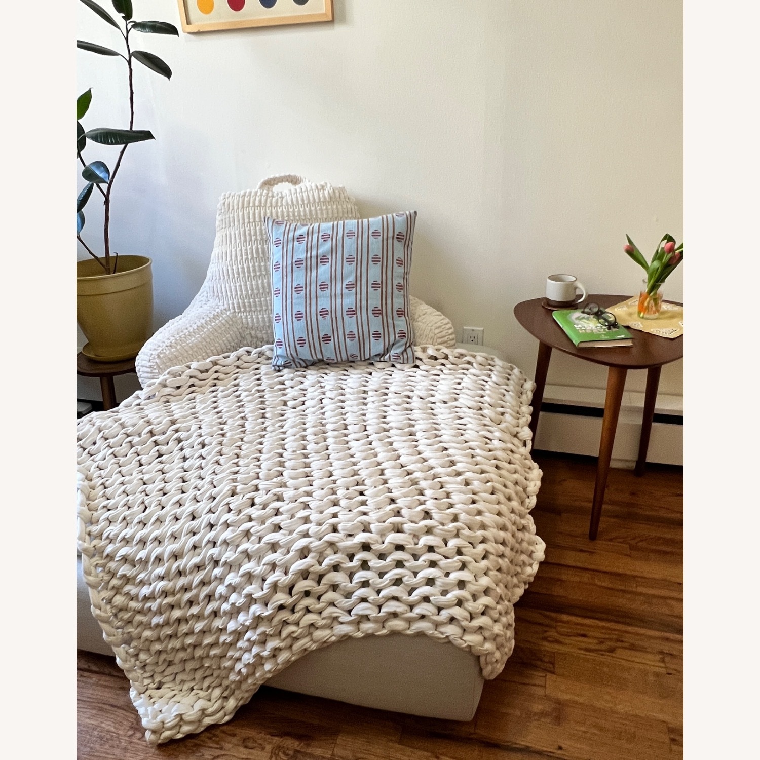 Article Leigh Silver Fabric Ottoman - image-3