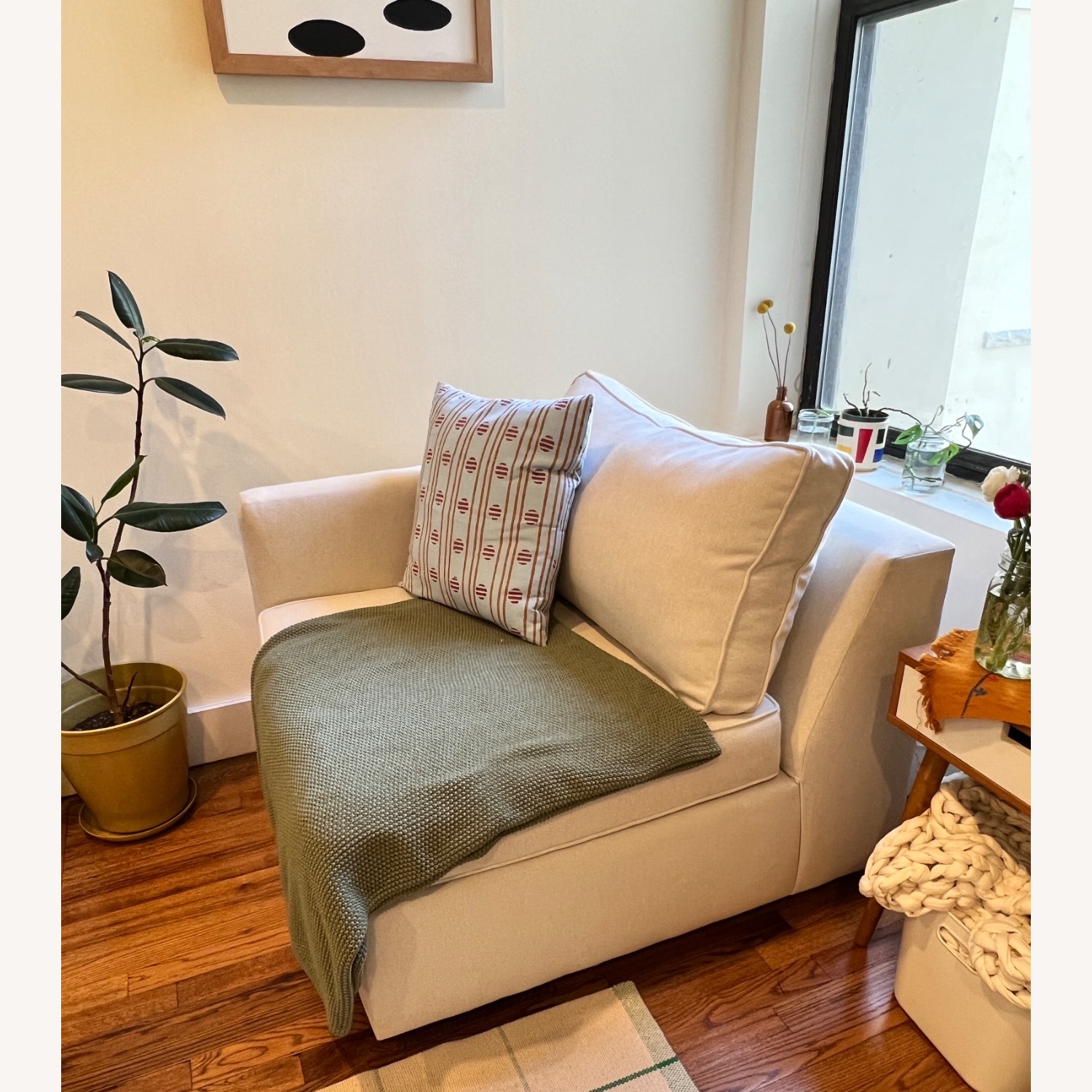 West Elm Harris White Loveseat - image-1