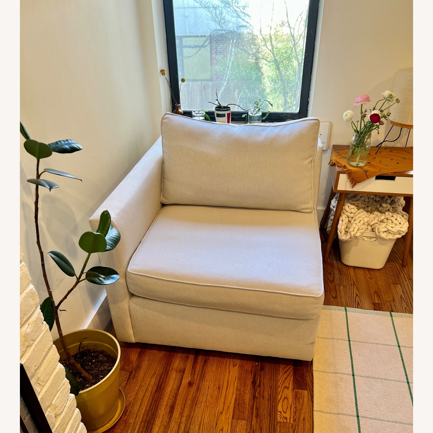 West Elm Harris White Loveseat - image-3