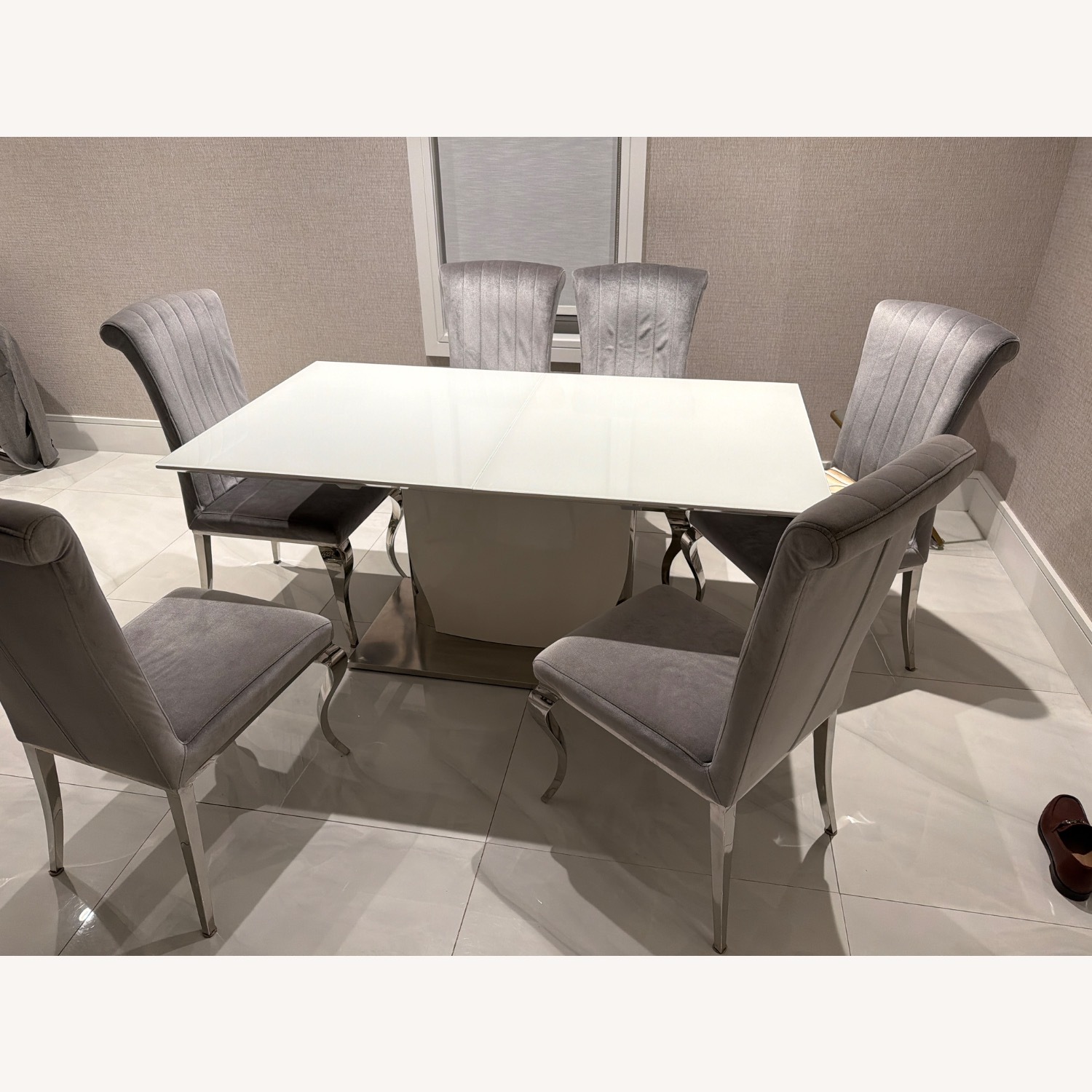 ItalModern 56874 White Glass Dining Sets - image-1