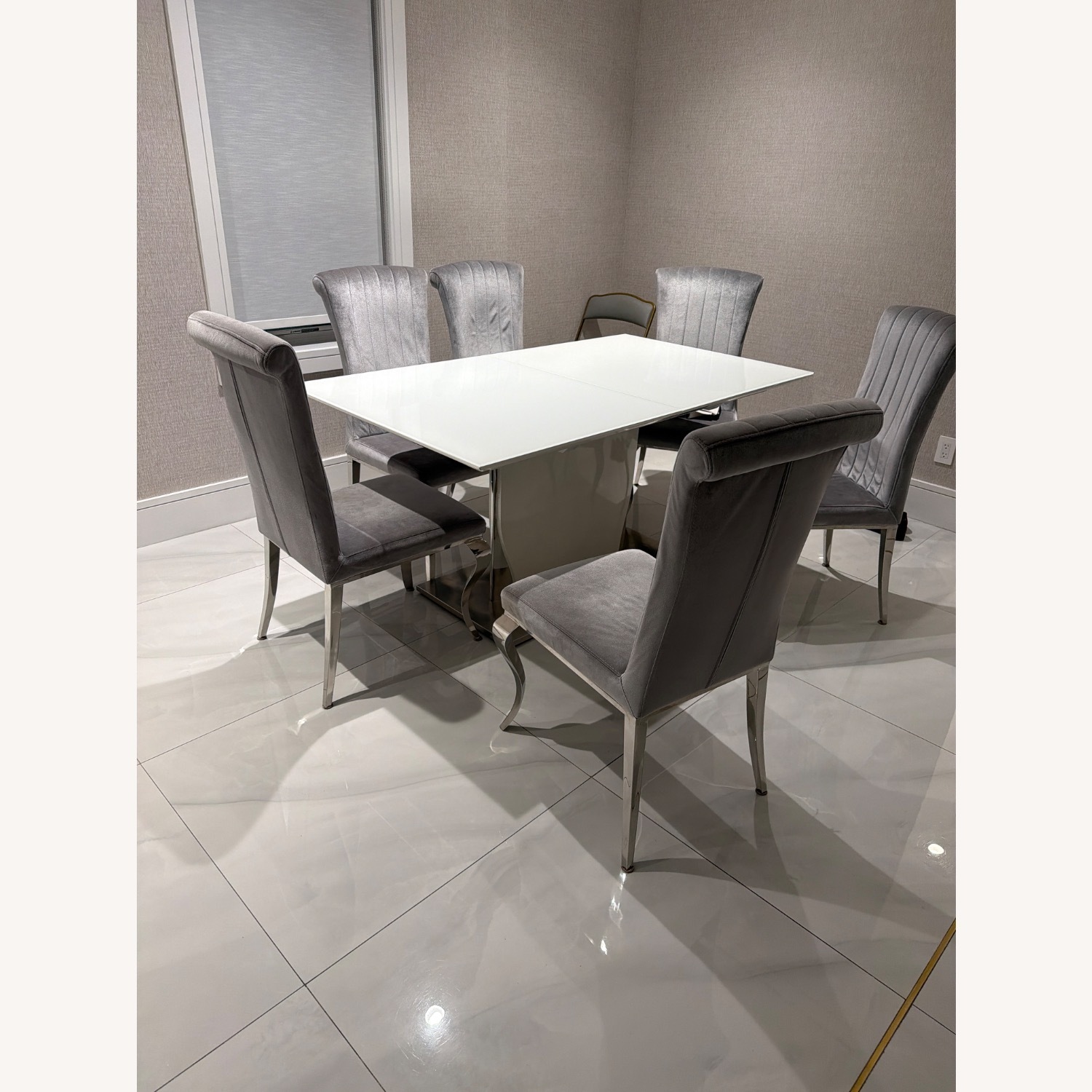 ItalModern 56874 White Glass Dining Sets - image-2
