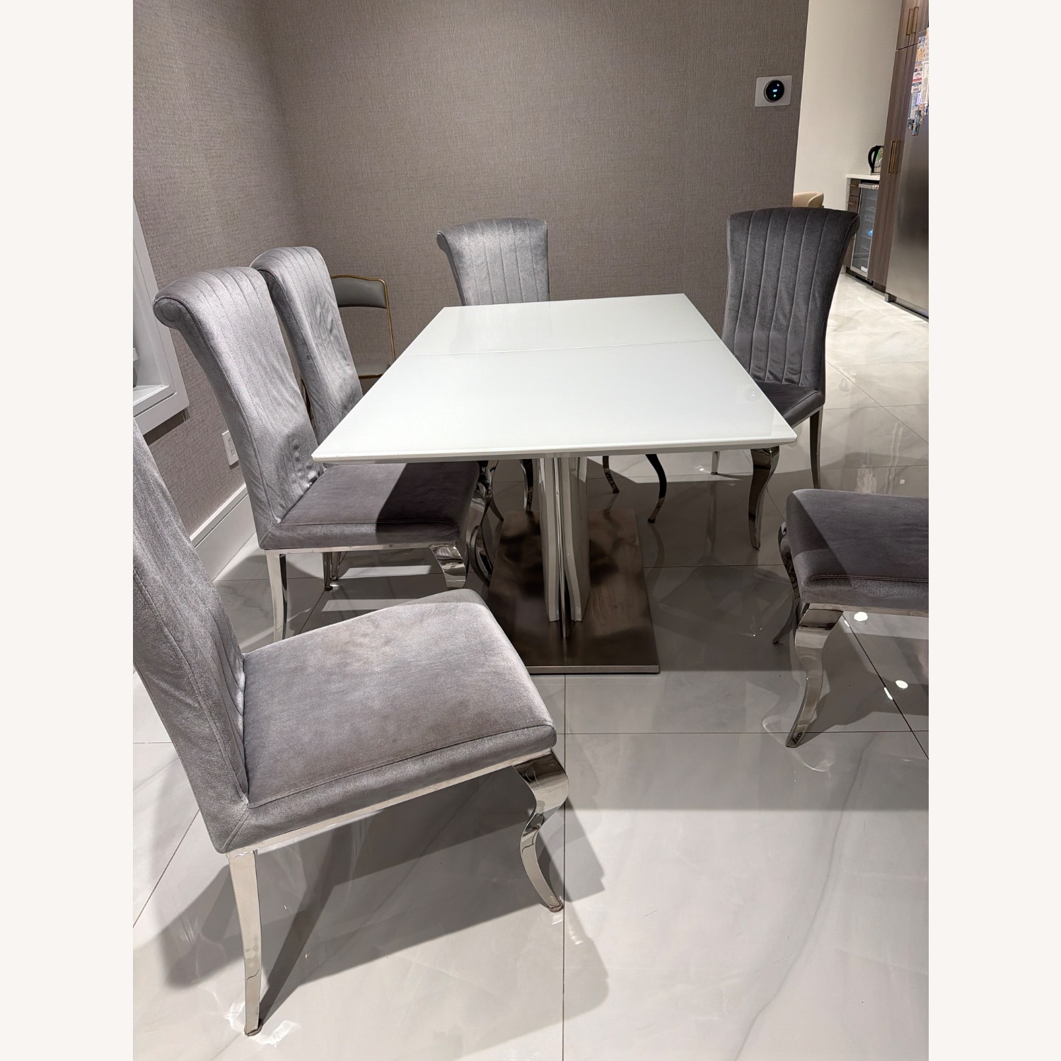 ItalModern 56874 White Glass Dining Sets - image-3