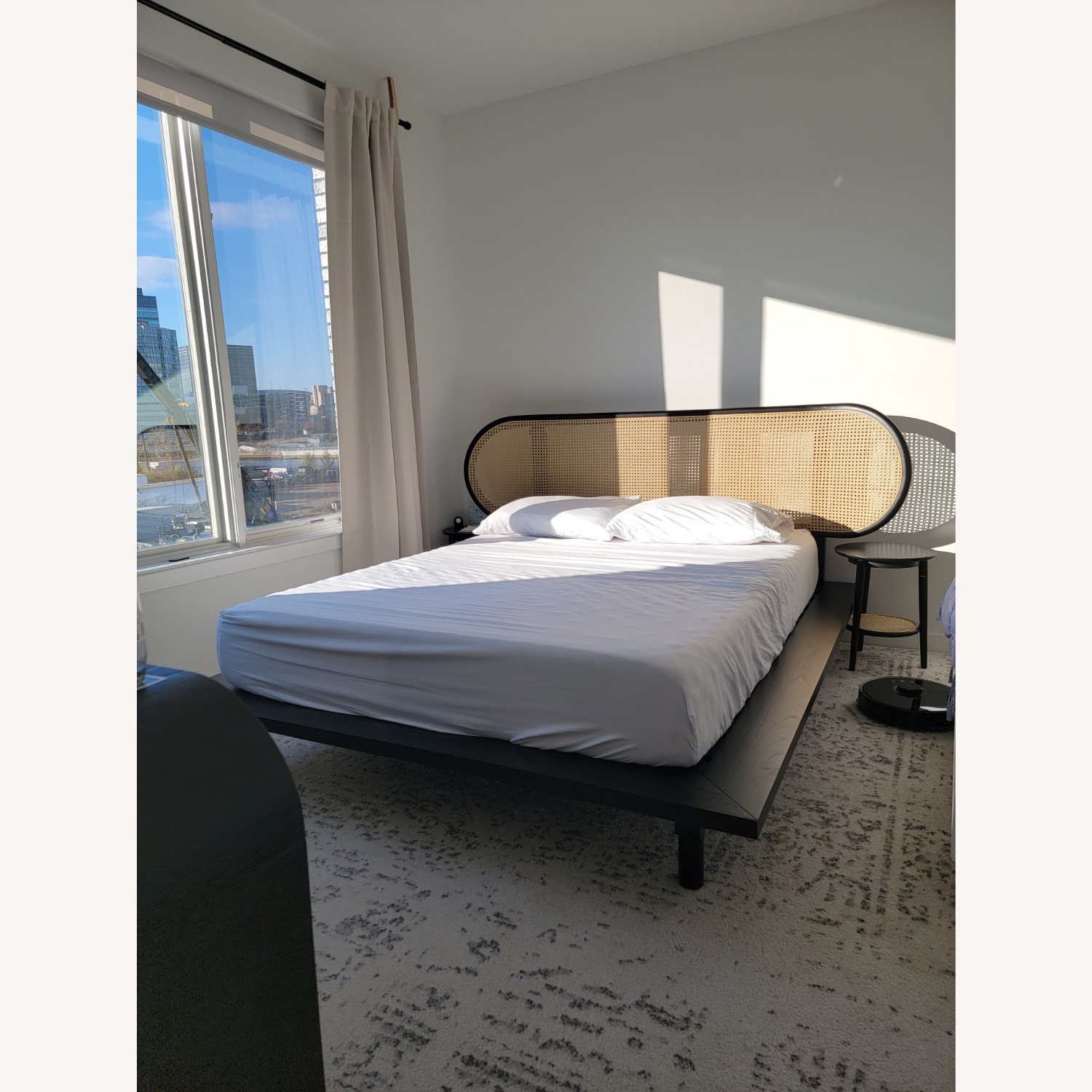 Crate & Barrel Anaise Cane Bed Frame - image-1