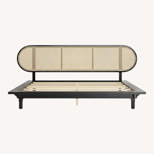 Used Crate & Barrel Anaise Cane Bed Frame for sale on AptDeco