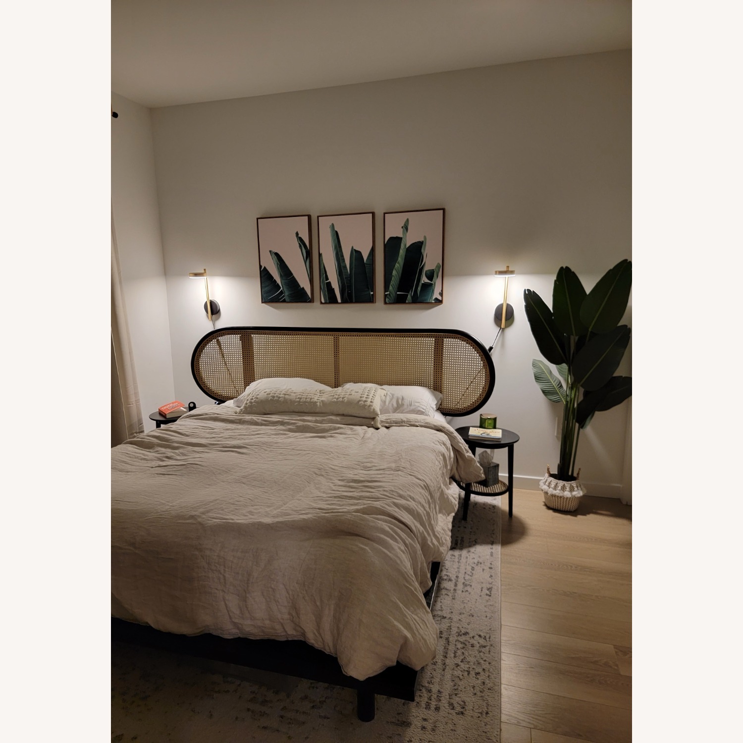 Crate & Barrel Anaise Cane Bed Frame - image-2