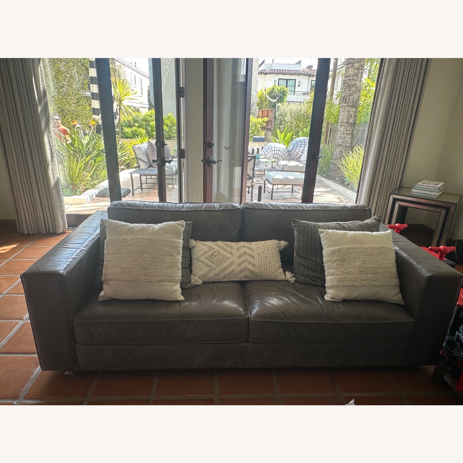 Restoration Hardware 7’ Maxwell Leather Couch  - image-1