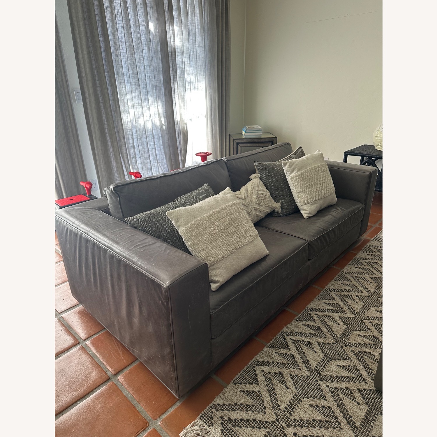 Restoration Hardware 7’ Maxwell Leather Couch  - image-3