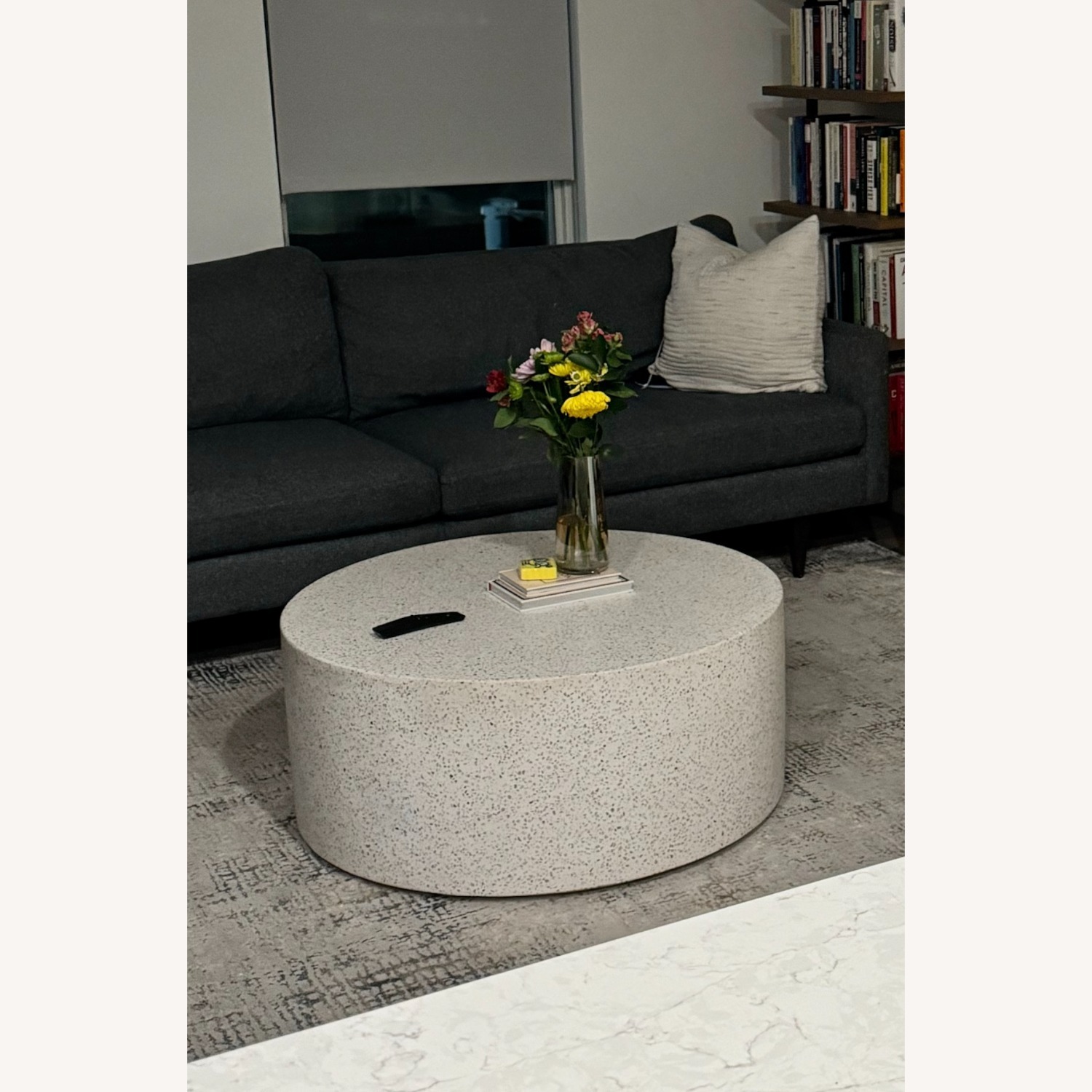 TOV Terrazzo Concrete Round Coffee Table - image-2