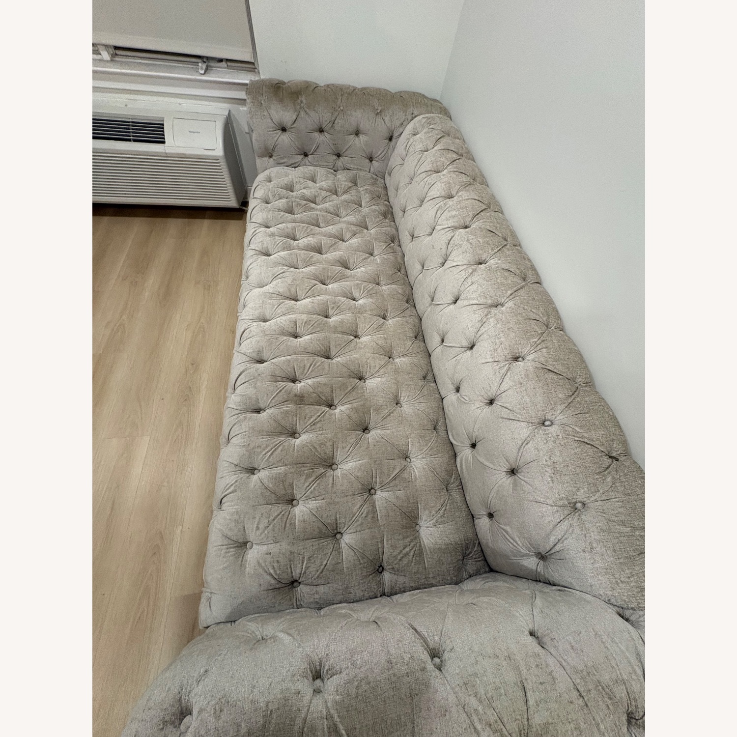 Vintage/Antique Natural Fabric 3+ Seater Sofa - image-7