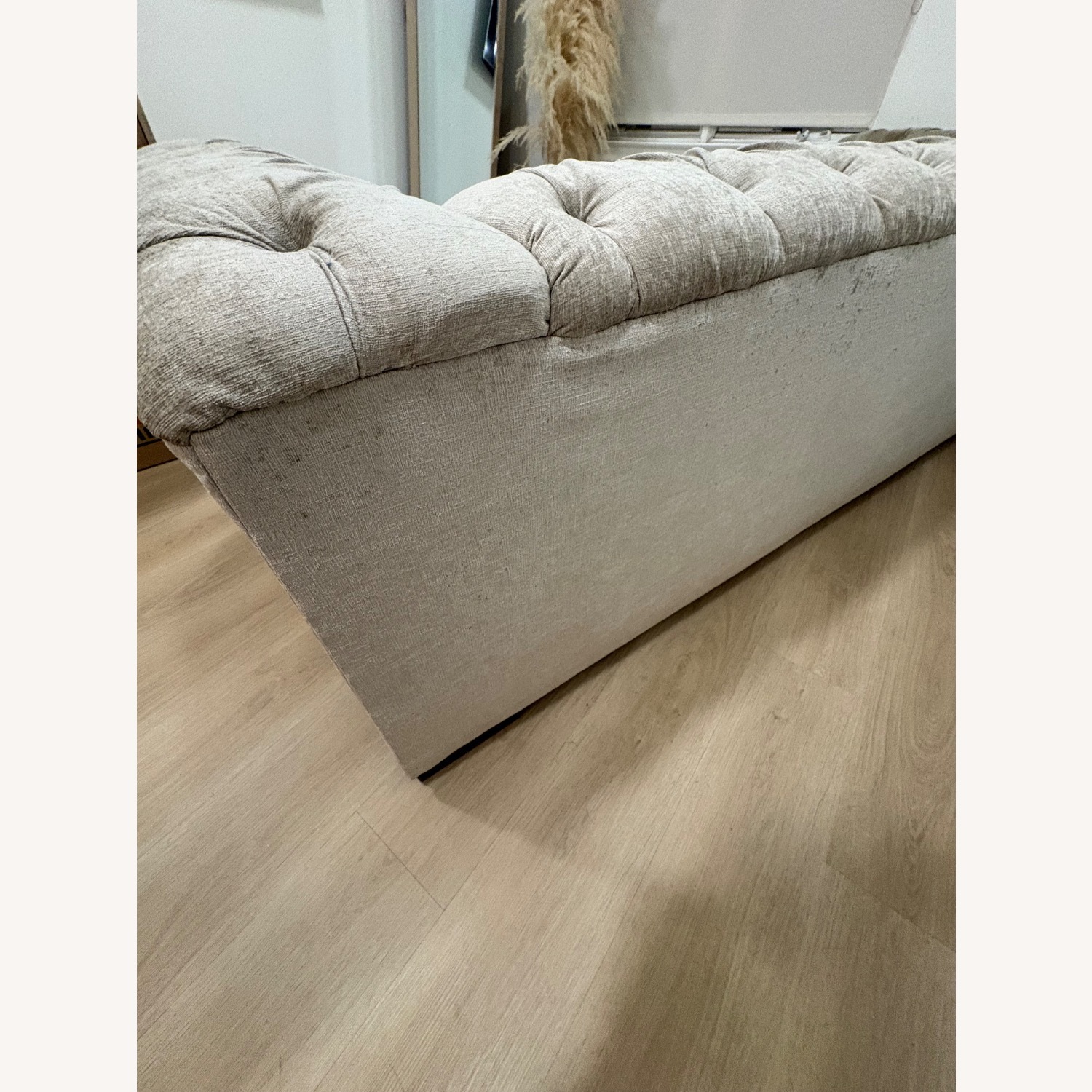 Vintage/Antique Natural Fabric 3+ Seater Sofa - image-6