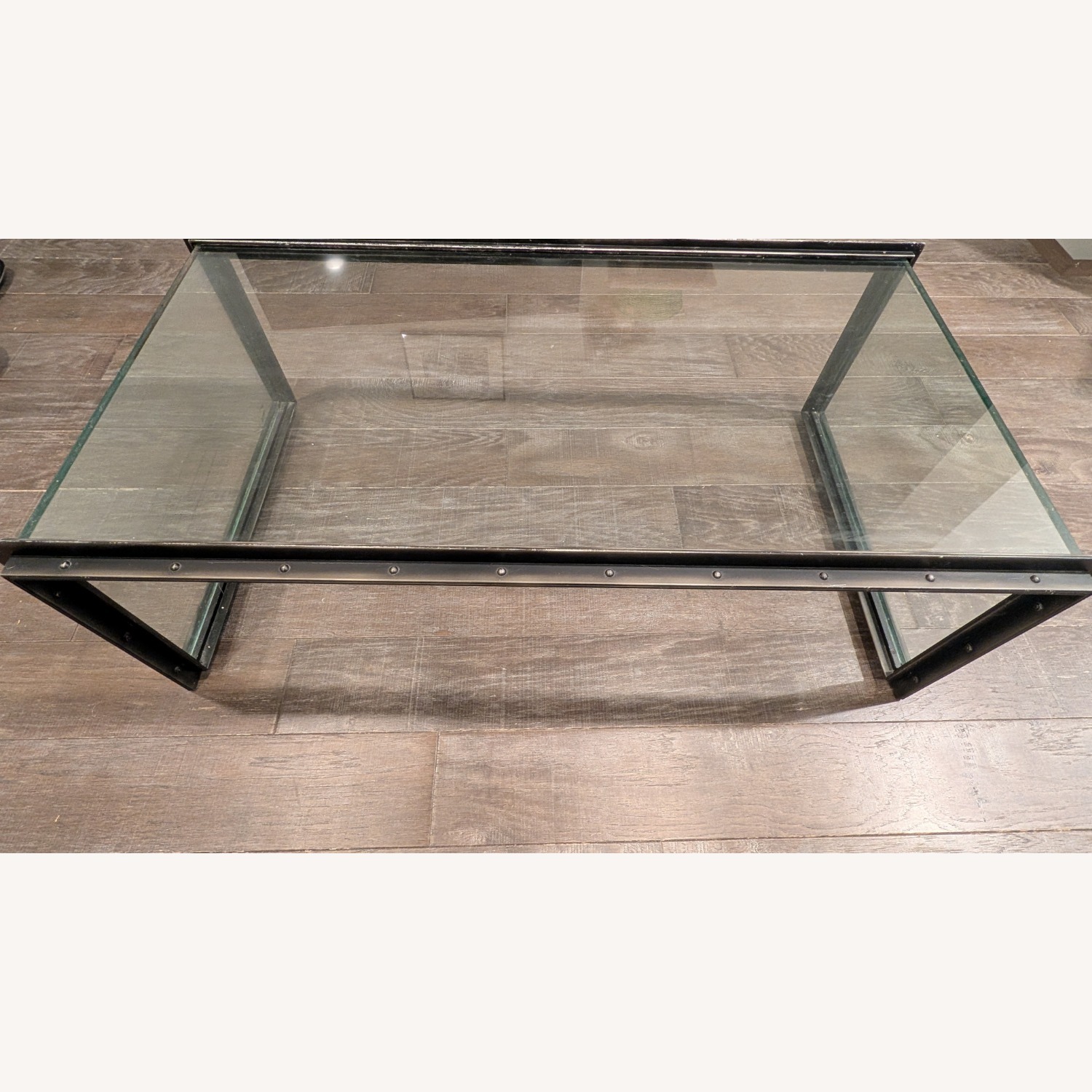 Restoration Hardware Glass and Steel Coffee Table - image-3