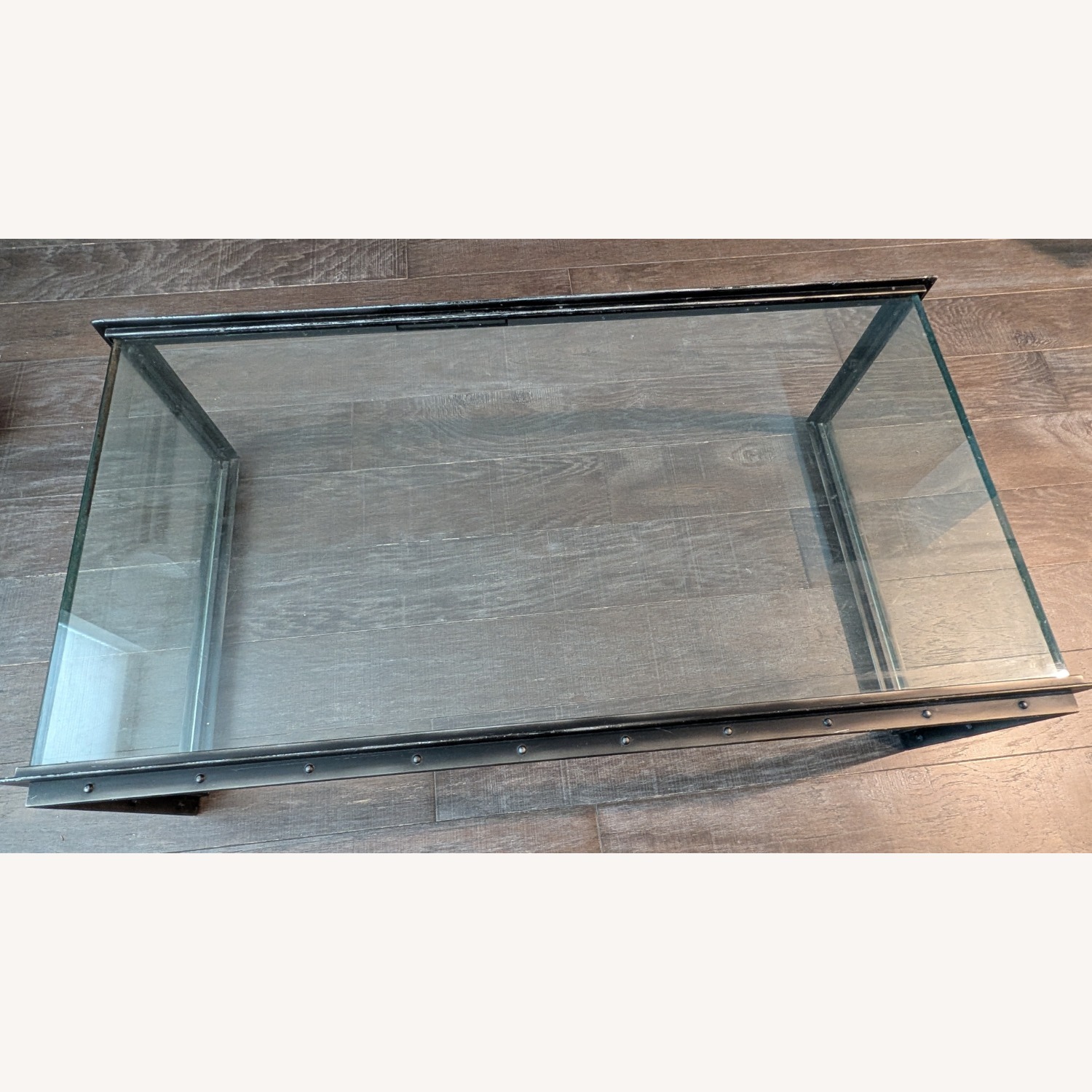 Restoration Hardware Glass and Steel Coffee Table - image-1