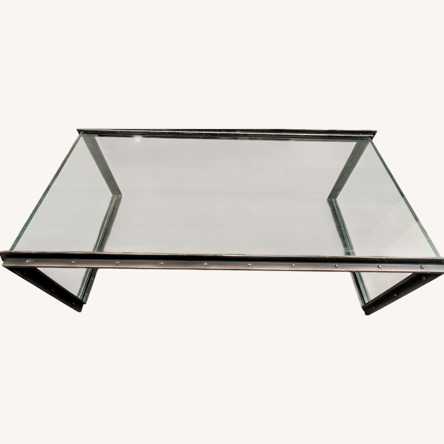 Restoration Hardware Glass and Steel Coffee Table - image-0
