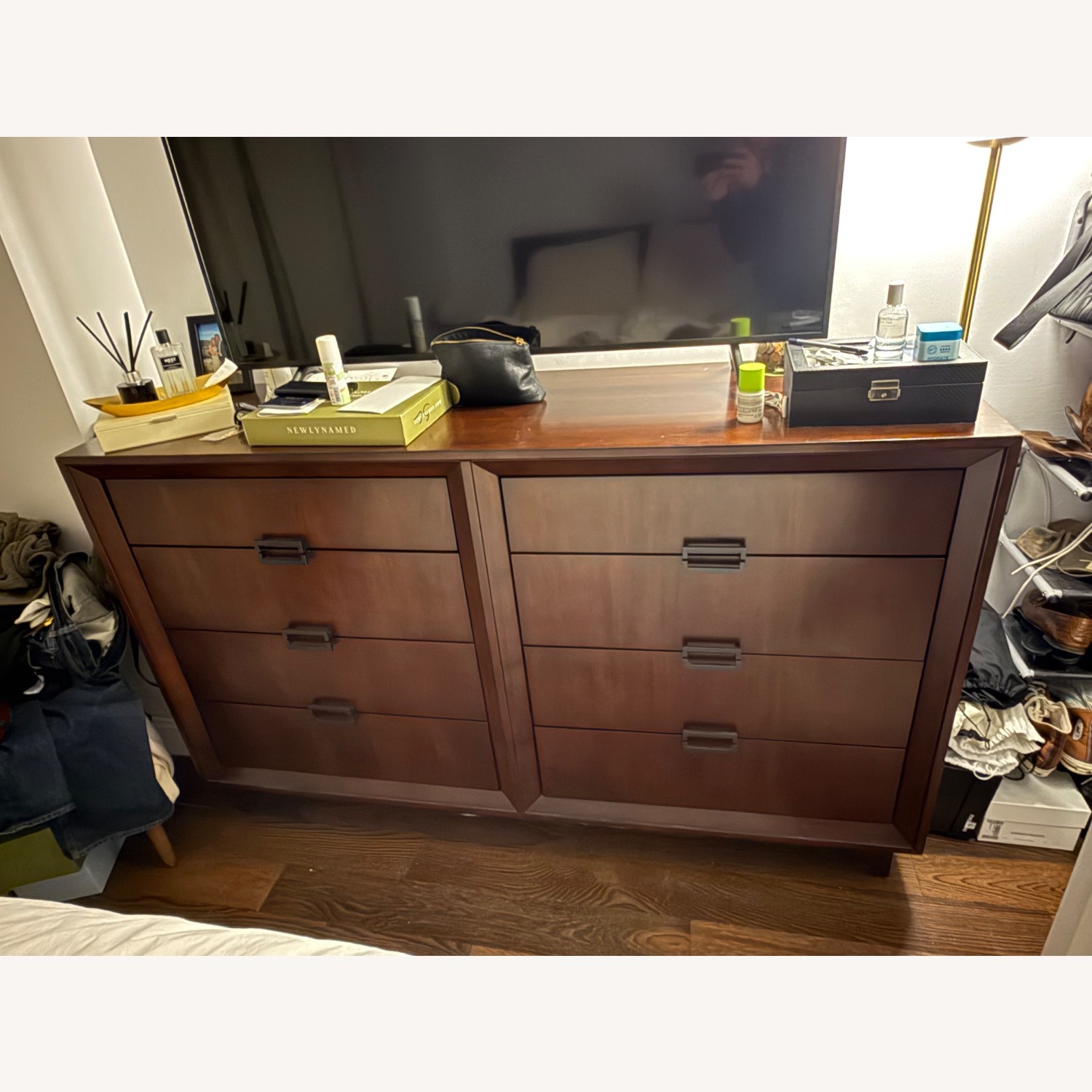 Macy's Dark Brown Wood Dresser - image-1