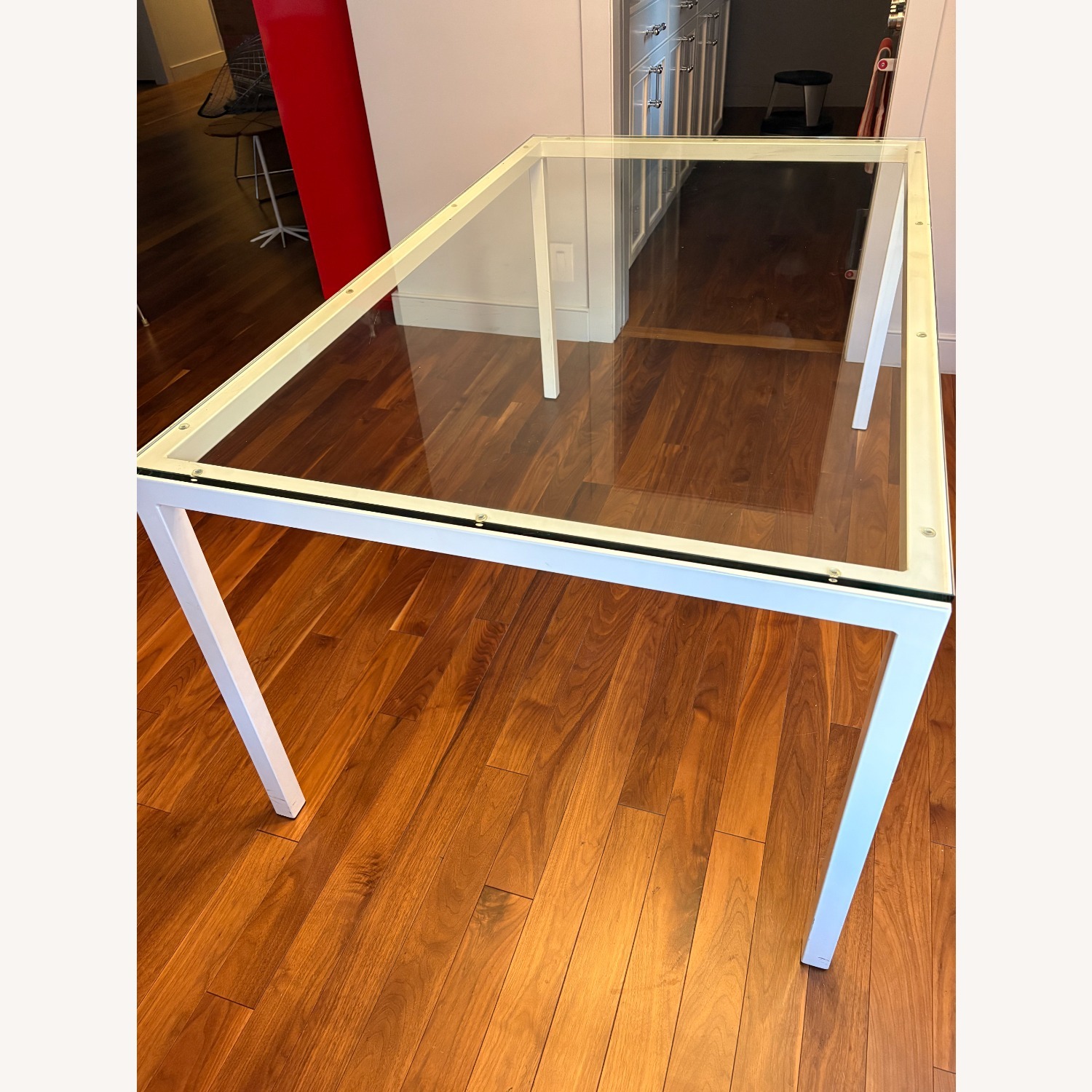 Room & Board White Parsons Glass Table - image-3