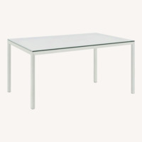 Room & Board White Parsons Glass Table