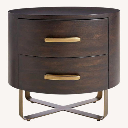 Used Crate & Barrel Gwen Dark Brown Wood Side Tables for sale on AptDeco