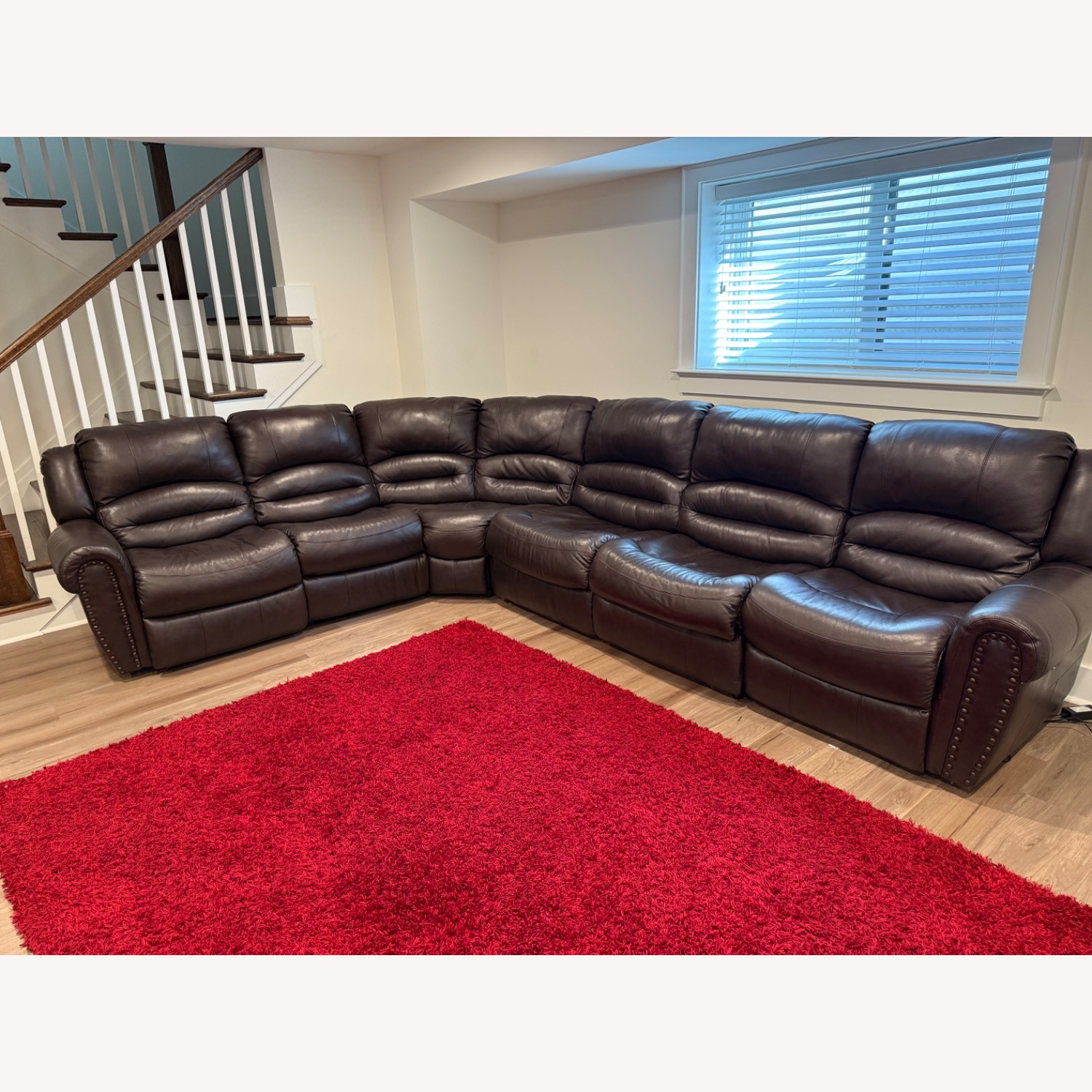 Raymour & Flanigan Black Leather 3+ Piece Sectional - image-3