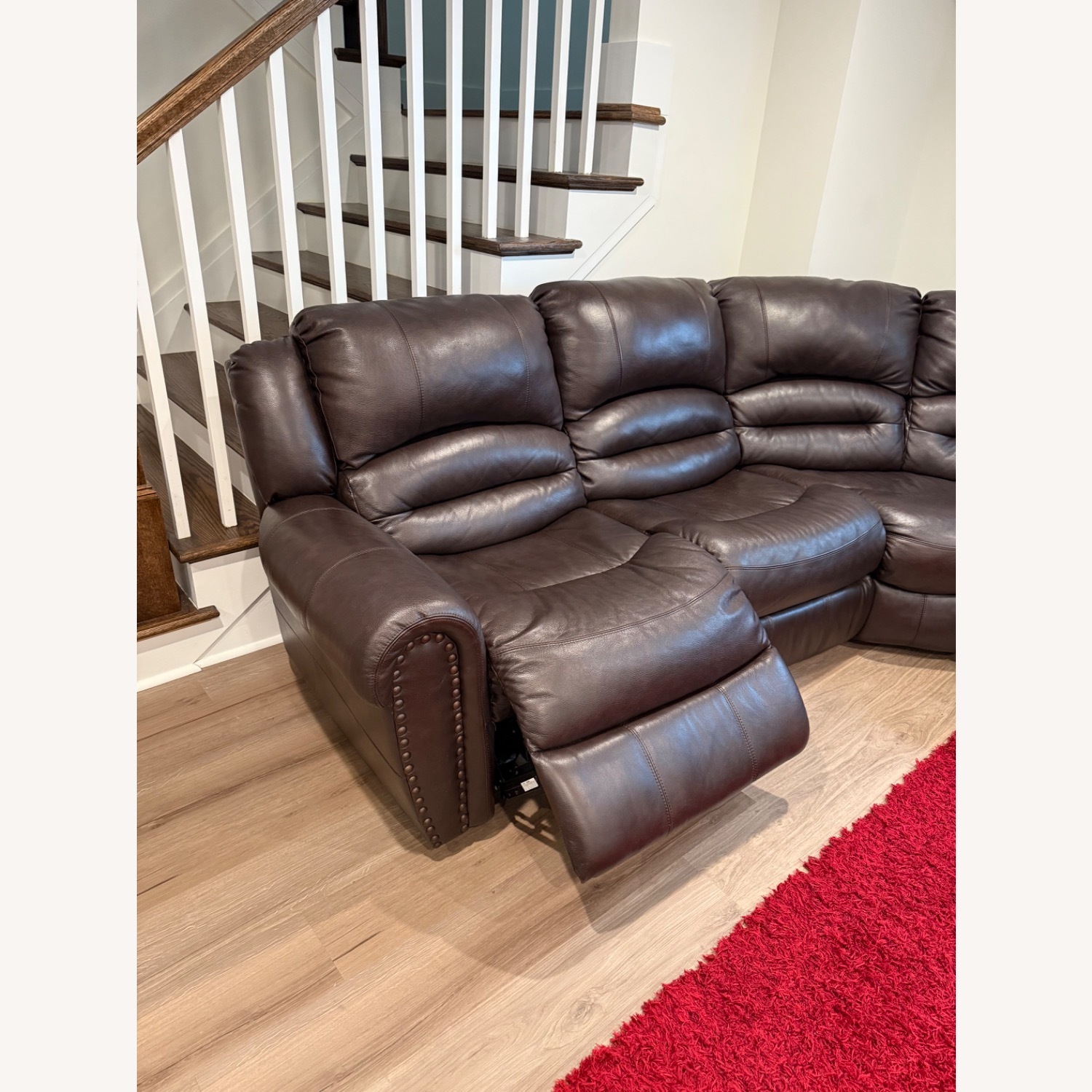 Raymour & Flanigan Black Leather 3+ Piece Sectional - image-1